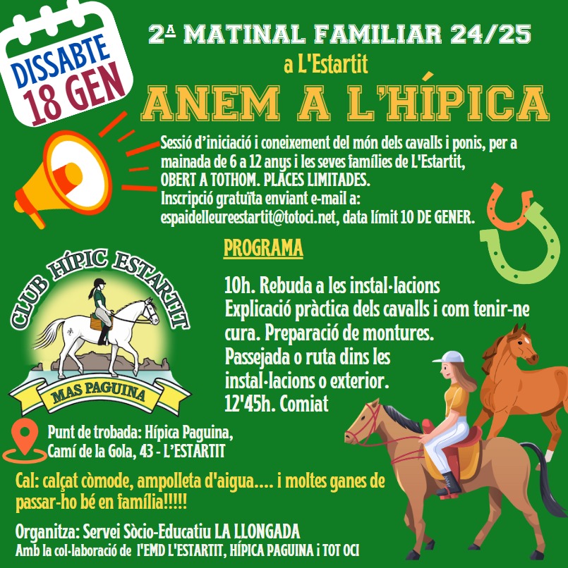 Matinal familiar 'Anem a l'hípica'